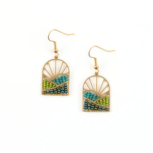 Sunrise Beaded Earring Altiplano Green