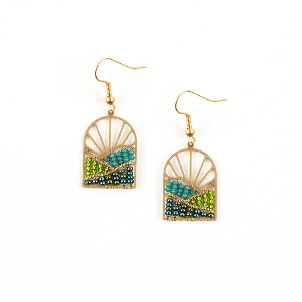 Sunrise Beaded Earring Altiplano Green