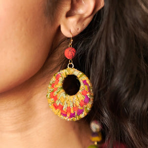 Woven Kantha Earring WorldFinds