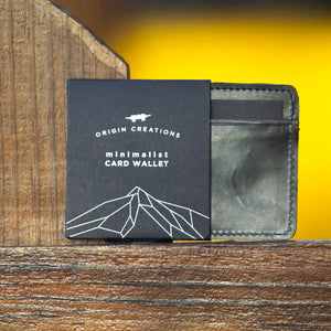 Minimalist Leather Card Wallet  Twin Engine Electric Black  