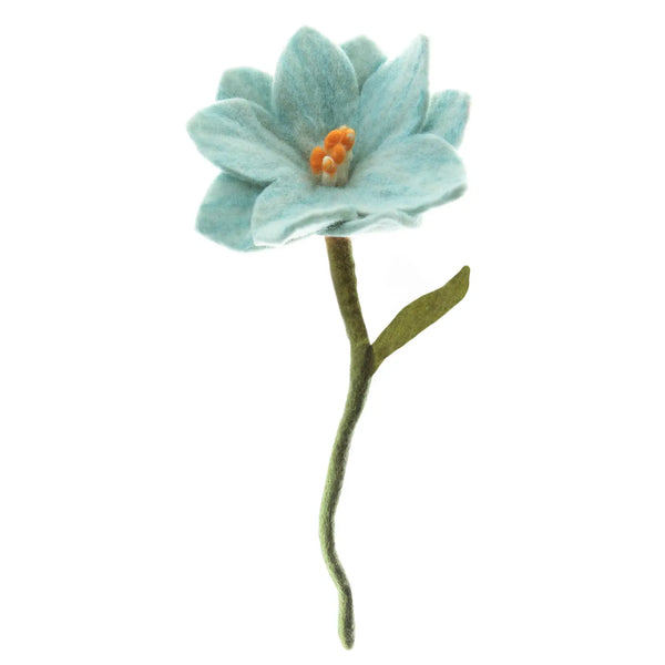 Felt Zinnia Flower Pink Global Goods Partners Light Blue