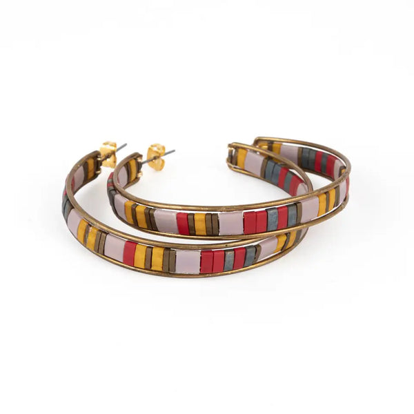 Large Tila Hoop Earring