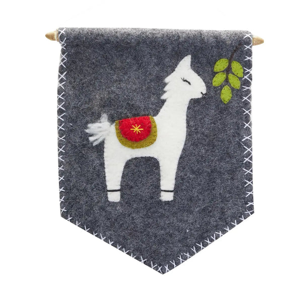 Llama Felt Banner