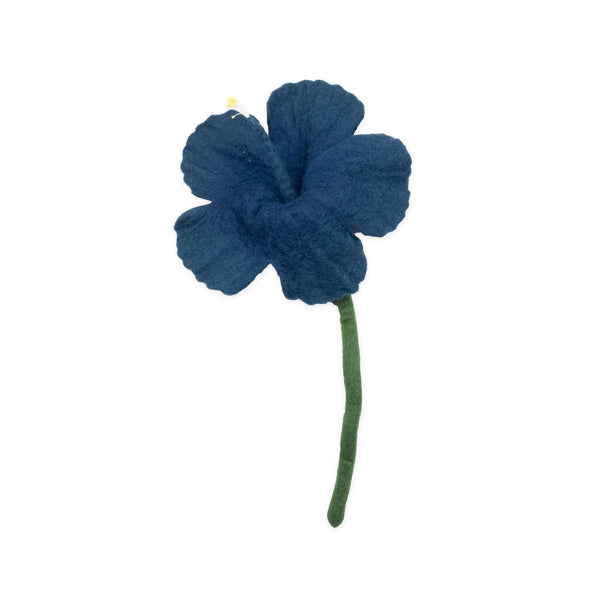 Felt Hibiscus Flower Yellow Global Goods Partners Blue