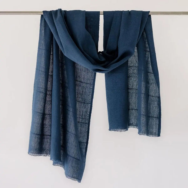 Maraki Cotton Shawl Sabahar Navy