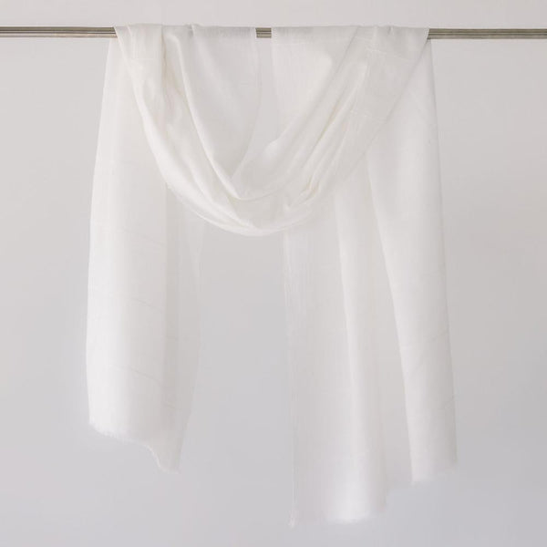 Maraki Cotton Shawl Sabahar White