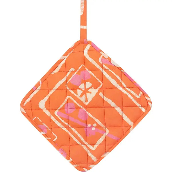 Organic Batik Pot Holder Saraha Mustard Global Mamas Mocktails Orange