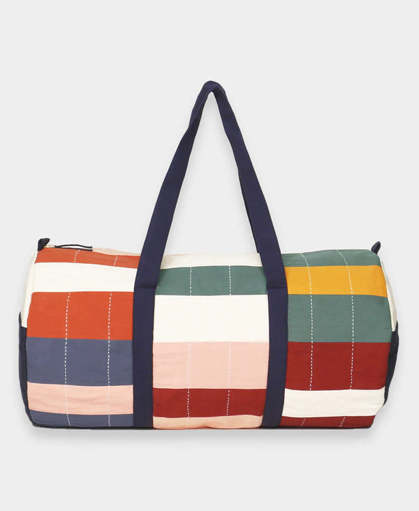 Quilted Weekender Duffel Bag Rainbow Anchal Project Multicheck  
