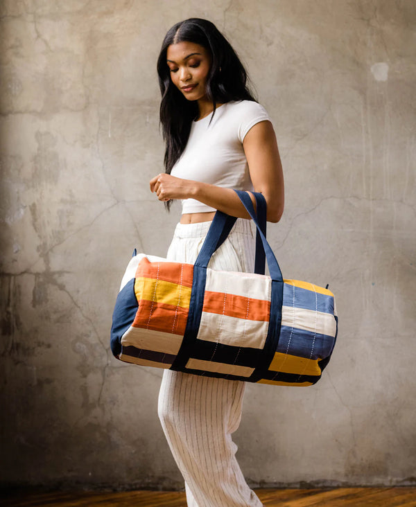 Quilted Weekender Duffel Bag Rainbow Anchal Project   