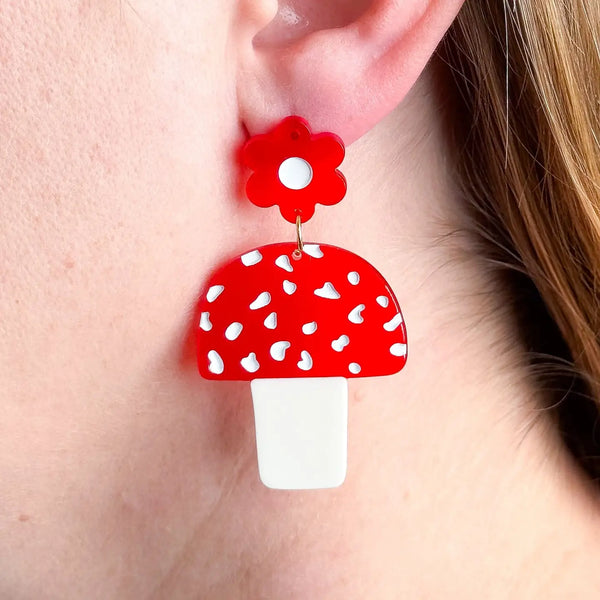 Mushroom And Flower Earring Jenny Lemons