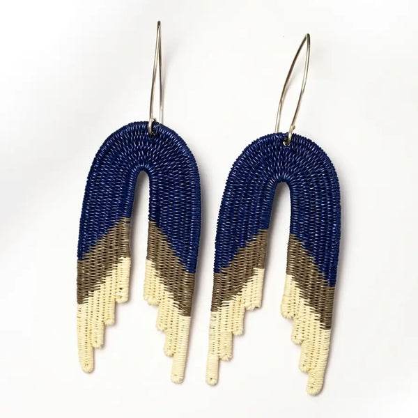 Tavwe Waterfall Earrings Navy Tulia's Artisan Gallery