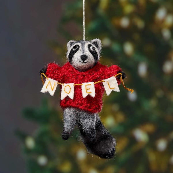 Noel Raccoon Ornament