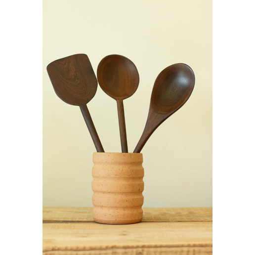 Teak Wood Hand Carved Utensils Serving Spoon Yewo   