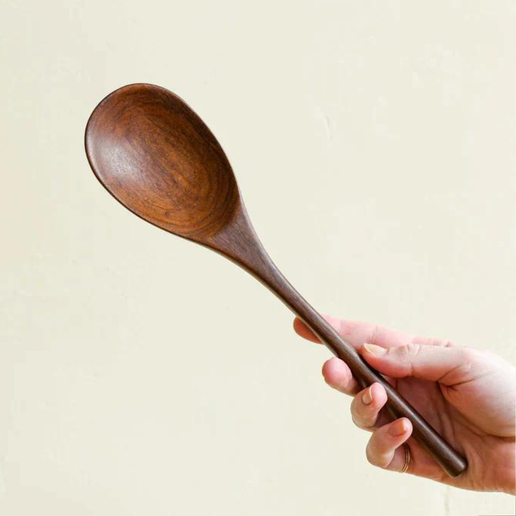 Teak Wood Hand Carved Utensils Serving Spoon Yewo Cooking Spoon  