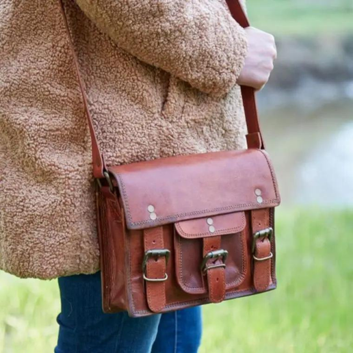 Small Vintage Style Leather Satchel