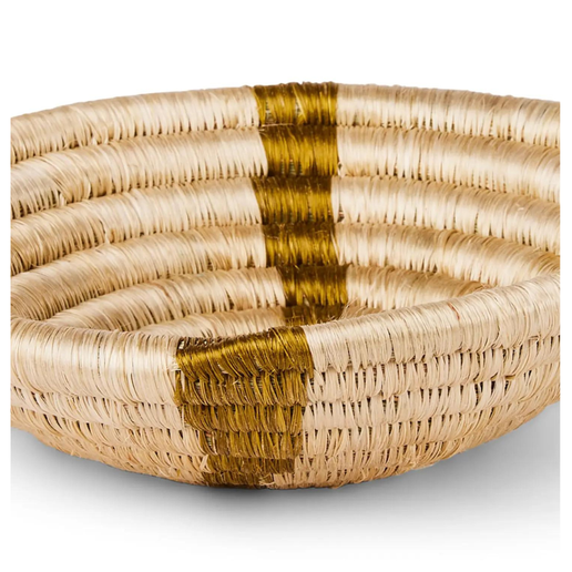 Woven Bowl - Striped Olive 6"