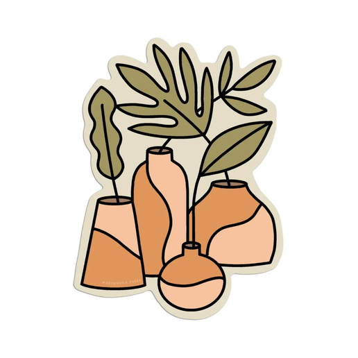 Vases and Leaves Sticker