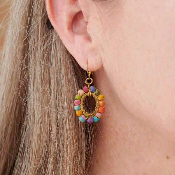Kantha Millieu Oval Earrings WorldFinds