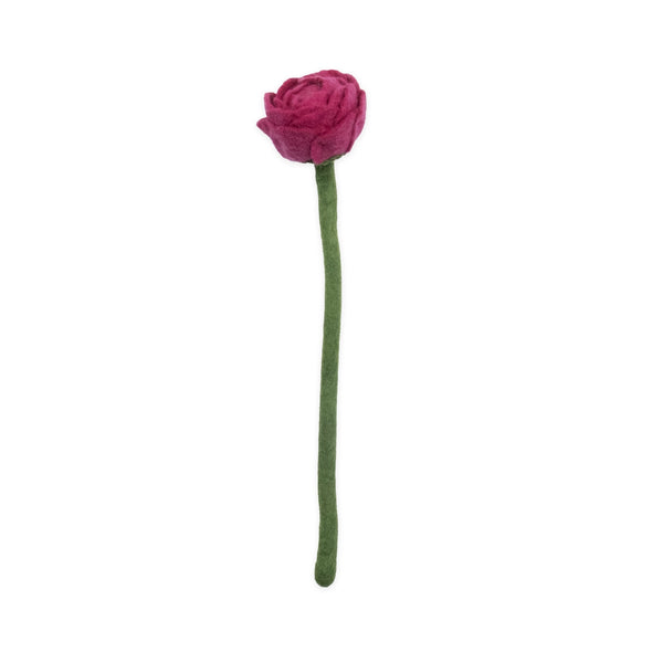 Felt Peony Flower Yellow Global Goods Partners Magenta
