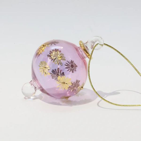 Mini Blown Glass Ornament Dandarah Pink Starry Sky