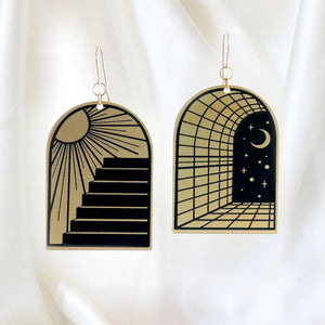 Portal Earrings Brass While Odin Sleeps   