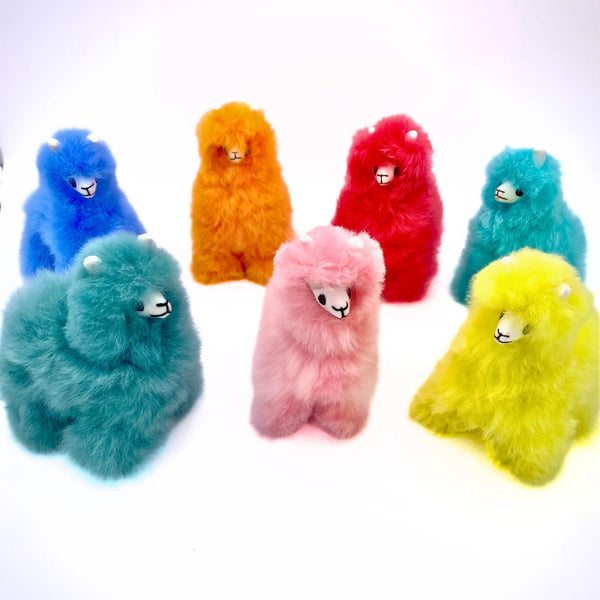 Mini Rainbow Stuffed Alpaca Blossom Inspired