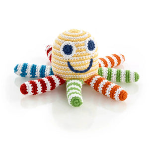Rainbow Octopus Rattle Pebble