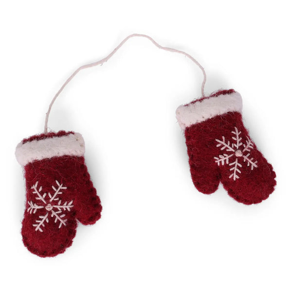 Mini Felt Christmas Ornaments Gry&Sif Red Mittens