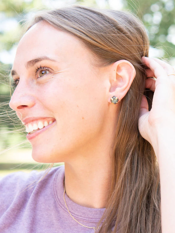 Encaged Precious Stone Stud Earrings Regular Fair Anita