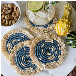 Fringed Coasters Natural Kazi   