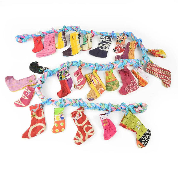 Sari Stocking Advent Garland