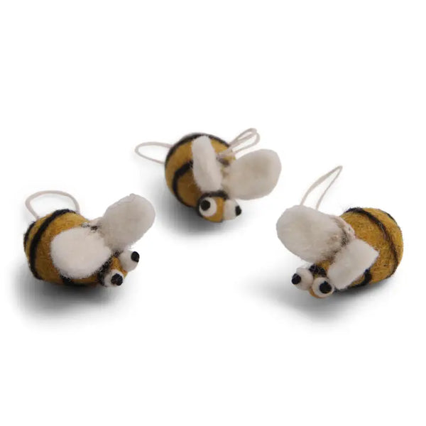 Mini Felt Christmas Ornaments Gry&Sif Set of 3 Bees