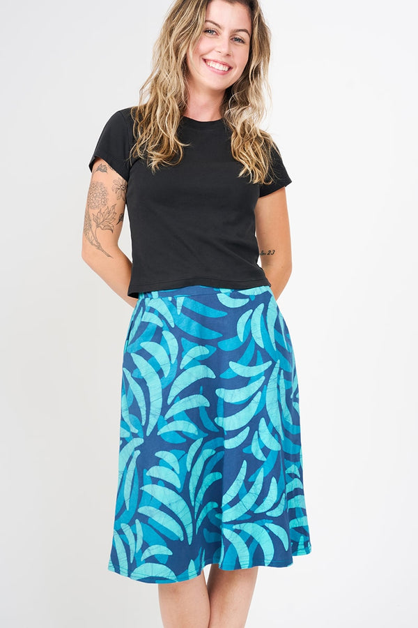 Sierra Skirt - Ferns Navy Global Mamas