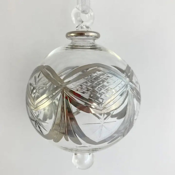 Blown Glass Ornament Christmas Silver and Gold Dandarah Silver Garland