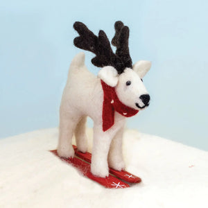Skiing Caribou Ornament dZi