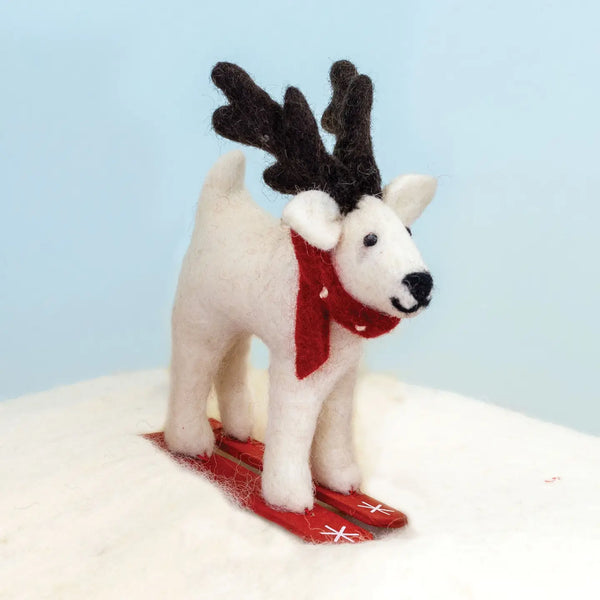 Skiing Caribou Ornament