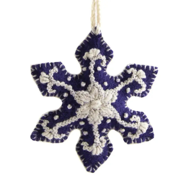 Embroidered Wool Ornament Global Goods Partners Snowflake