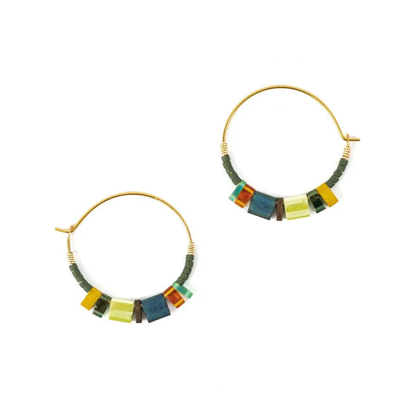 Tila Hoop Beaded Earrings Ankle Socks Altiplano Autumn Grass
