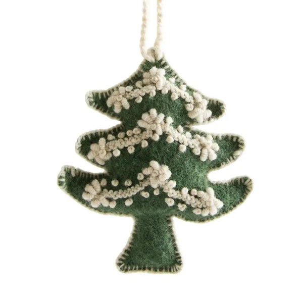 Embroidered Wool Ornament Global Goods Partners Tree