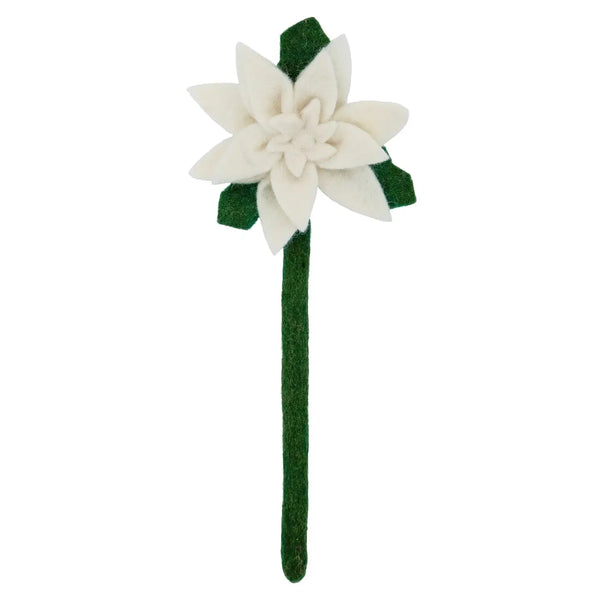 Felt Poinsettia Flower Global Goods Partners White