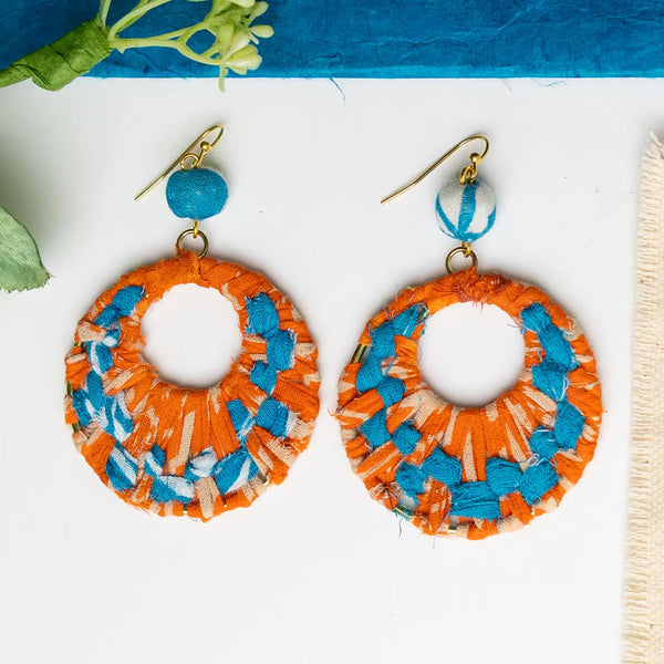 Woven Kantha Earring WorldFinds