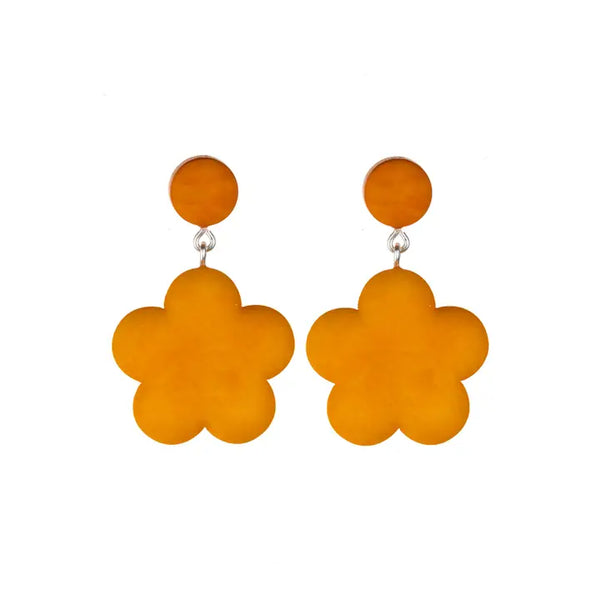 Tagua Bloom Earring WorldFinds Orange